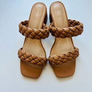 Sincerely Jules Braided Heels in Brown